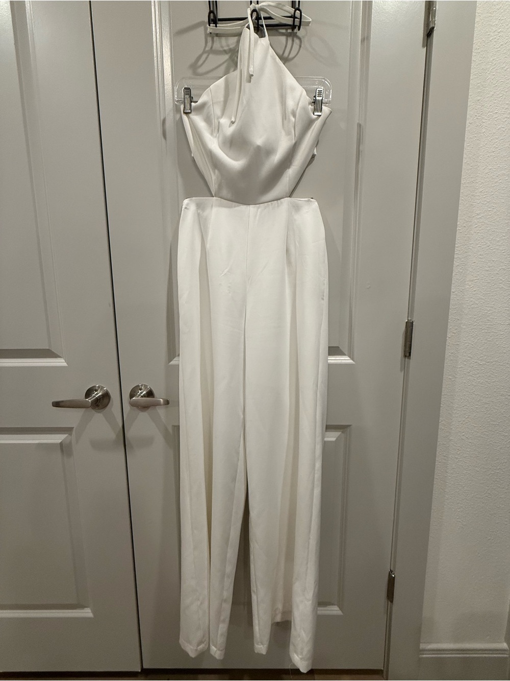 White Halter Jumpsuit
